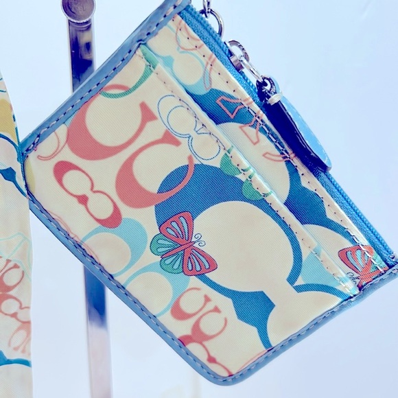 Coach Card/ID Holder LN with Coach Matching SCARF BAND , Nails 2Rings & Earrings - Picture 3 of 10